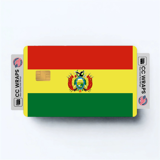 2PK Bolivia, Plurinational State of Flag Credit Card Sticker Skin Vinyl Decal Protec