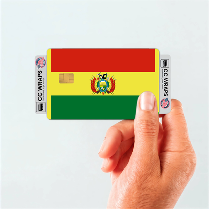 2PK Bolivia, Plurinational State of Flag Credit Card Sticker Skin Vinyl Decal Protec