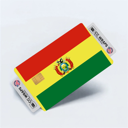 2PK Bolivia, Plurinational State of Flag Credit Card Sticker Skin Vinyl Decal Protec