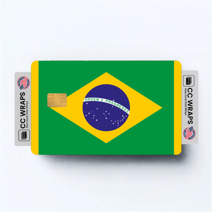 2PK Brazil Flag Credit Card Sticker Skin Vinyl Decal Protector
