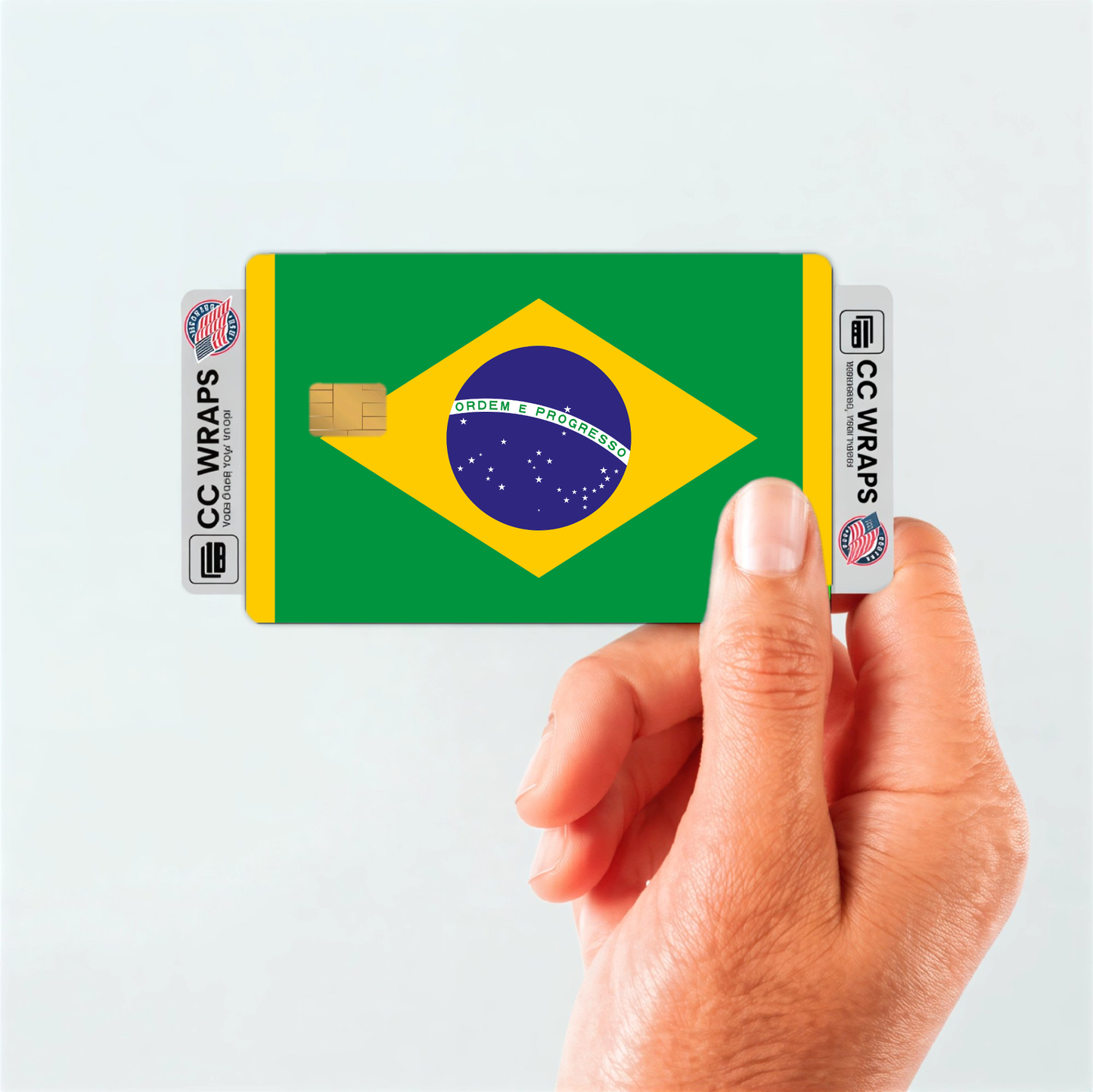 2PK Brazil Flag Credit Card Sticker Skin Vinyl Decal Protector