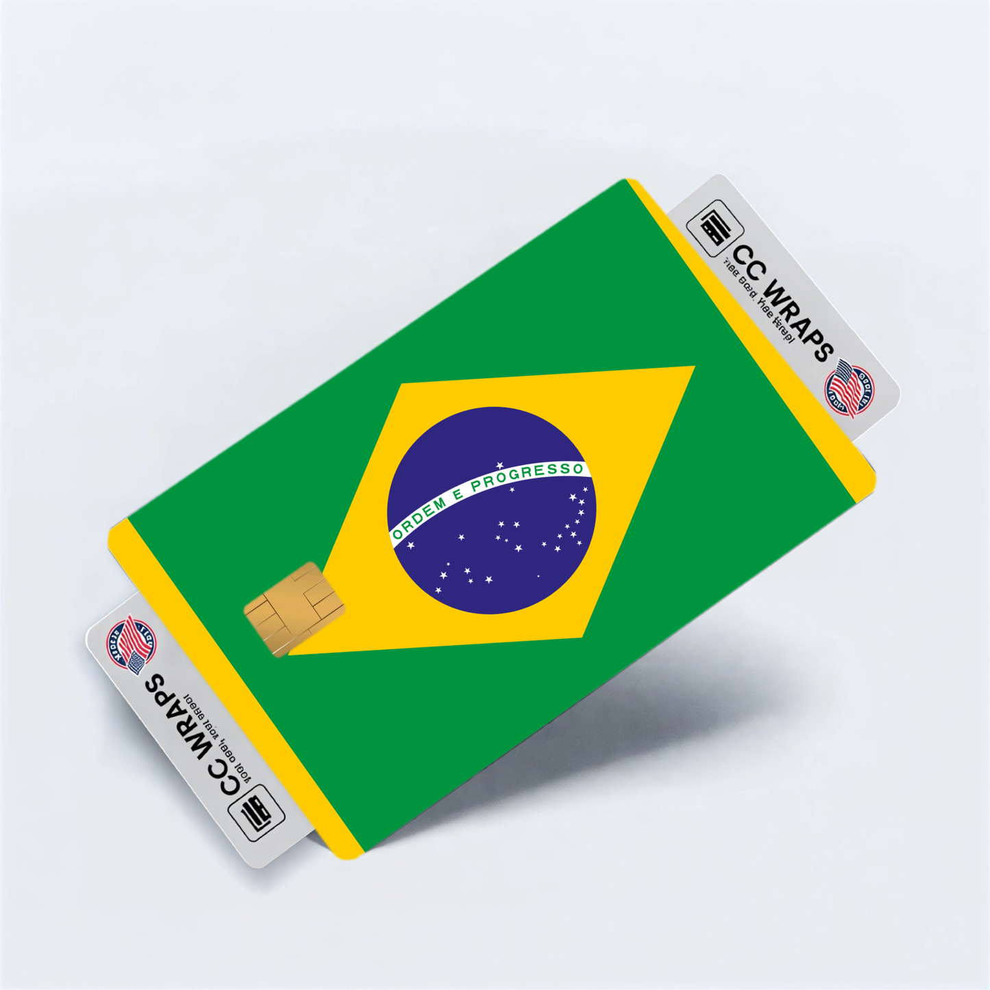 2PK Brazil Flag Credit Card Sticker Skin Vinyl Decal Protector