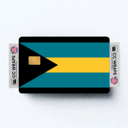 2PK Bahamas Flag Credit Card Sticker Skin Vinyl Decal Protector