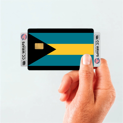 2PK Bahamas Flag Credit Card Sticker Skin Vinyl Decal Protector