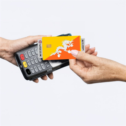 2PK Bhutan Flag Credit Card Sticker Skin Vinyl Decal Protector