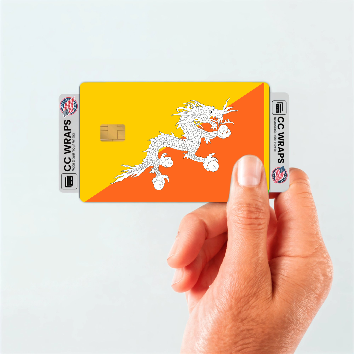 2PK Bhutan Flag Credit Card Sticker Skin Vinyl Decal Protector