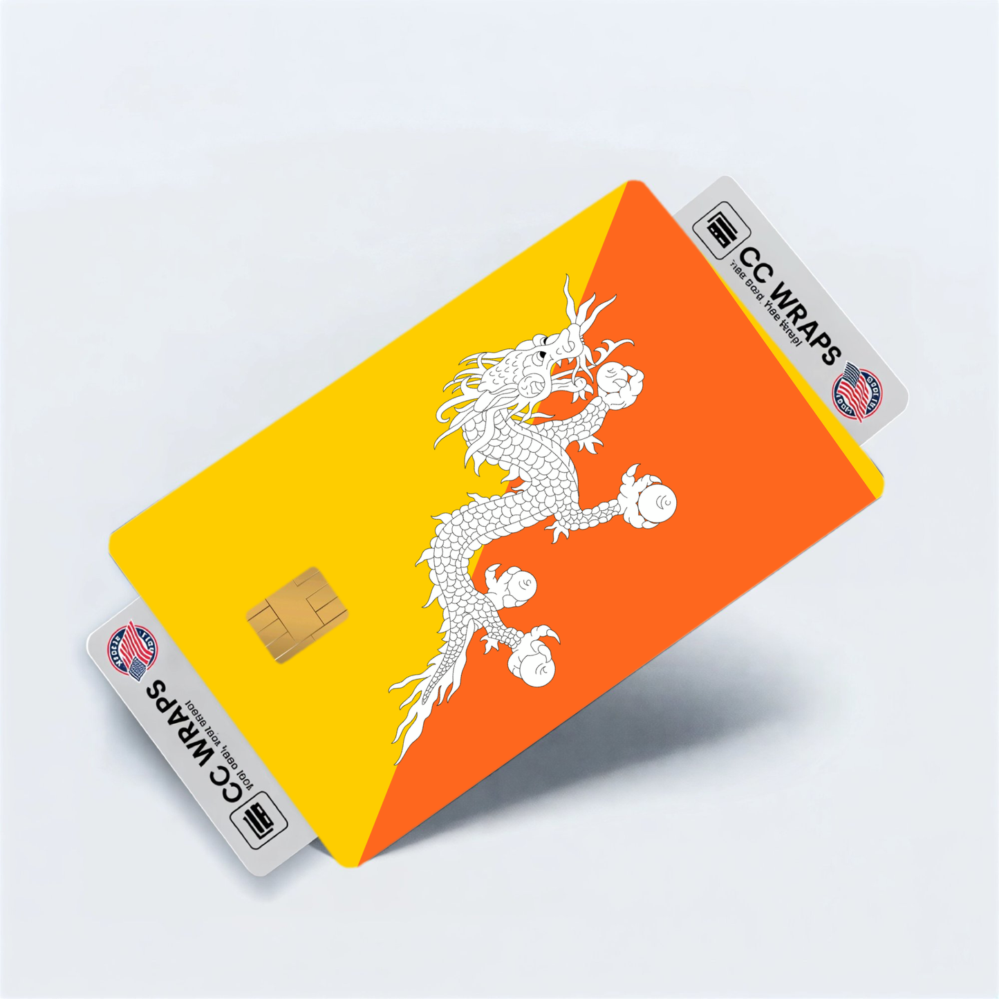 2PK Bhutan Flag Credit Card Sticker Skin Vinyl Decal Protector