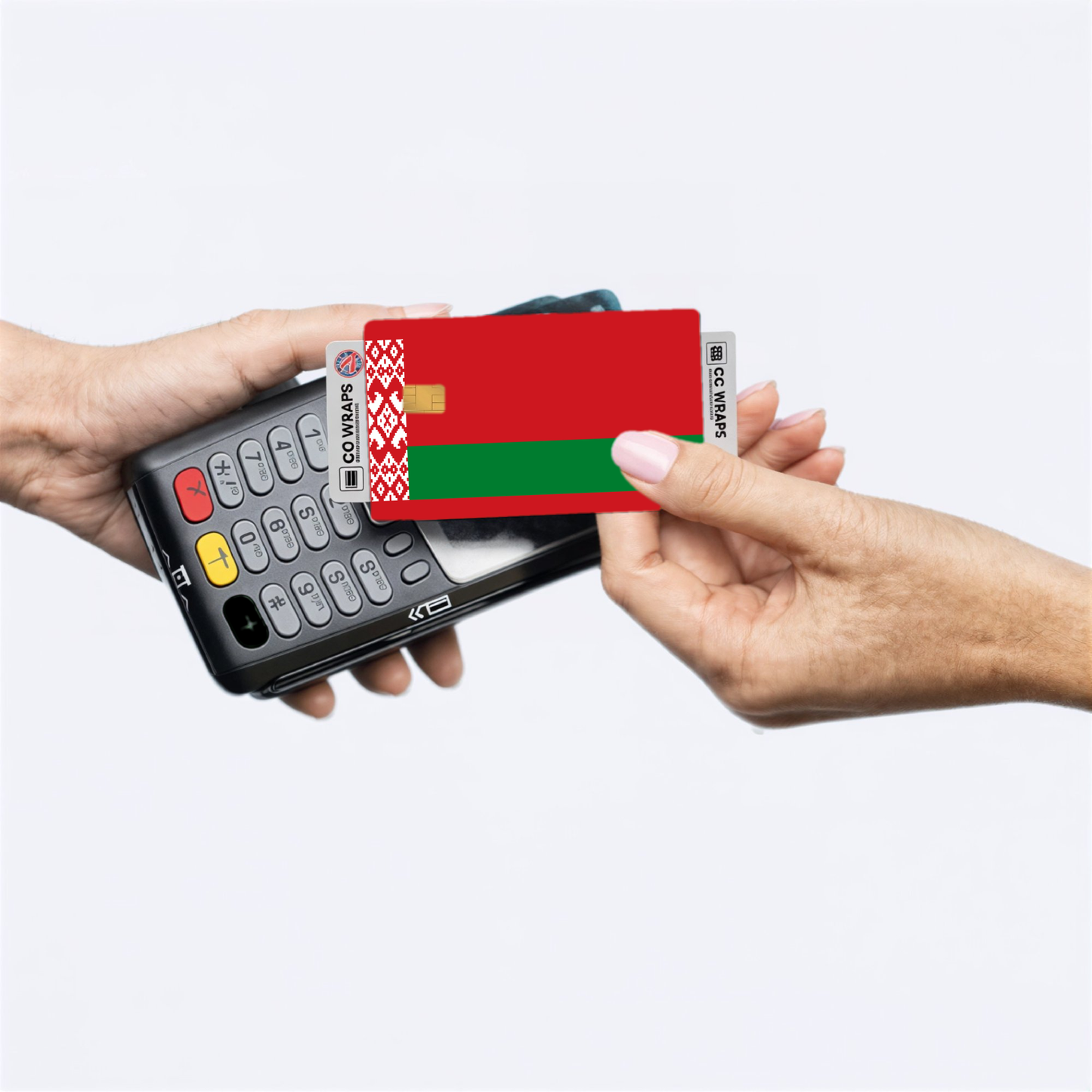 2PK Belarus Flag Credit Card Sticker Skin Vinyl Decal Protector