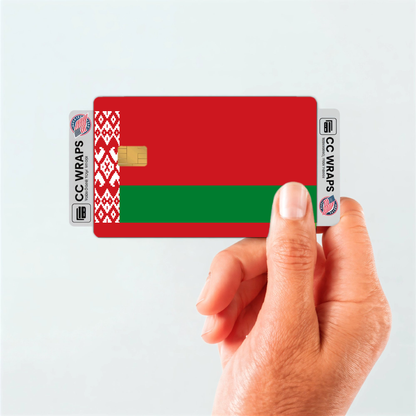 2PK Belarus Flag Credit Card Sticker Skin Vinyl Decal Protector