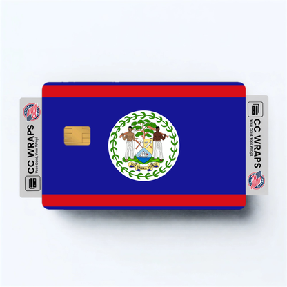 2PK Belize Flag Credit Card Sticker Skin Vinyl Decal Protector
