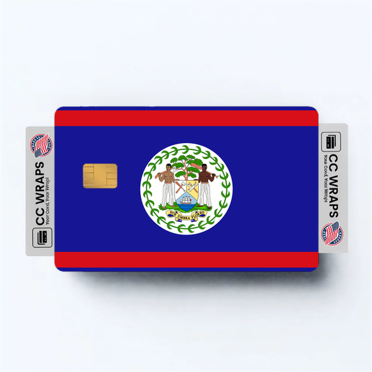 2PK Belize Flag Credit Card Sticker Skin Vinyl Decal Protector