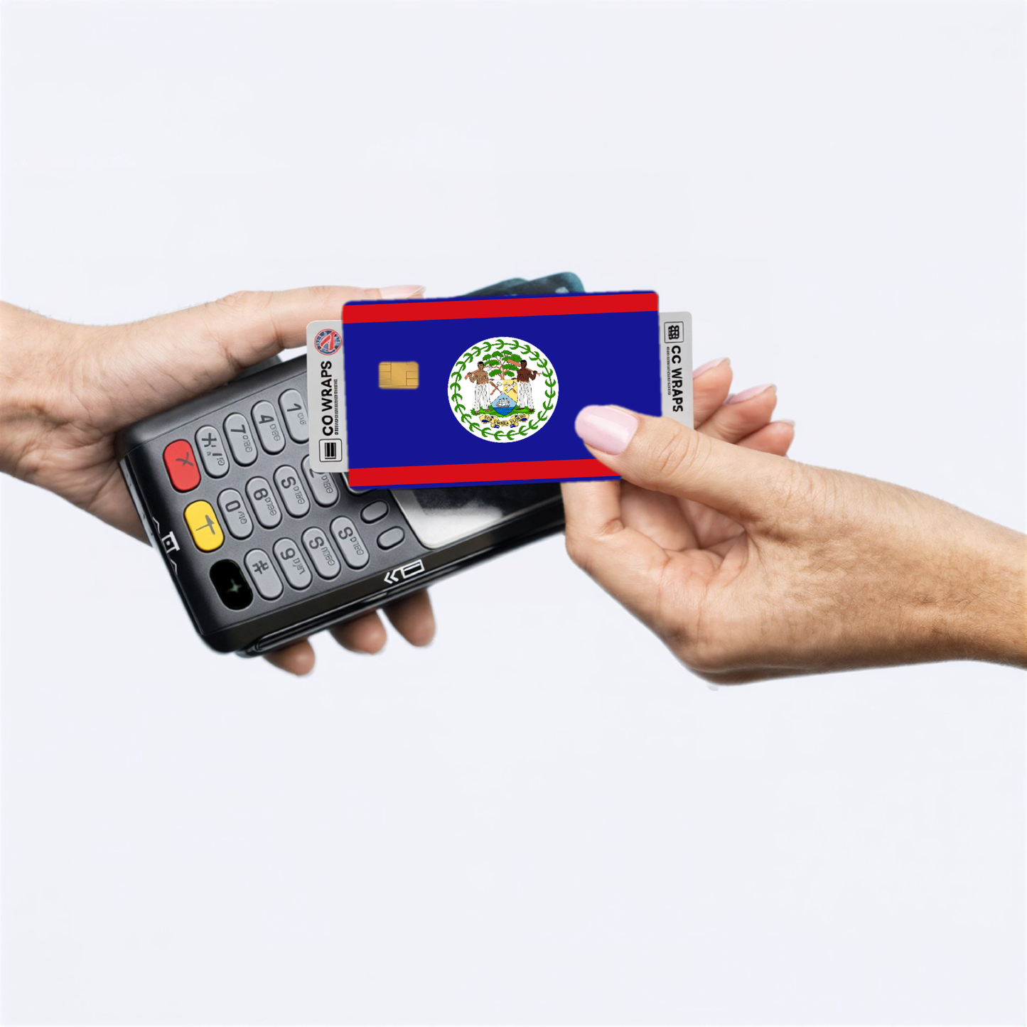 2PK Belize Flag Credit Card Sticker Skin Vinyl Decal Protector