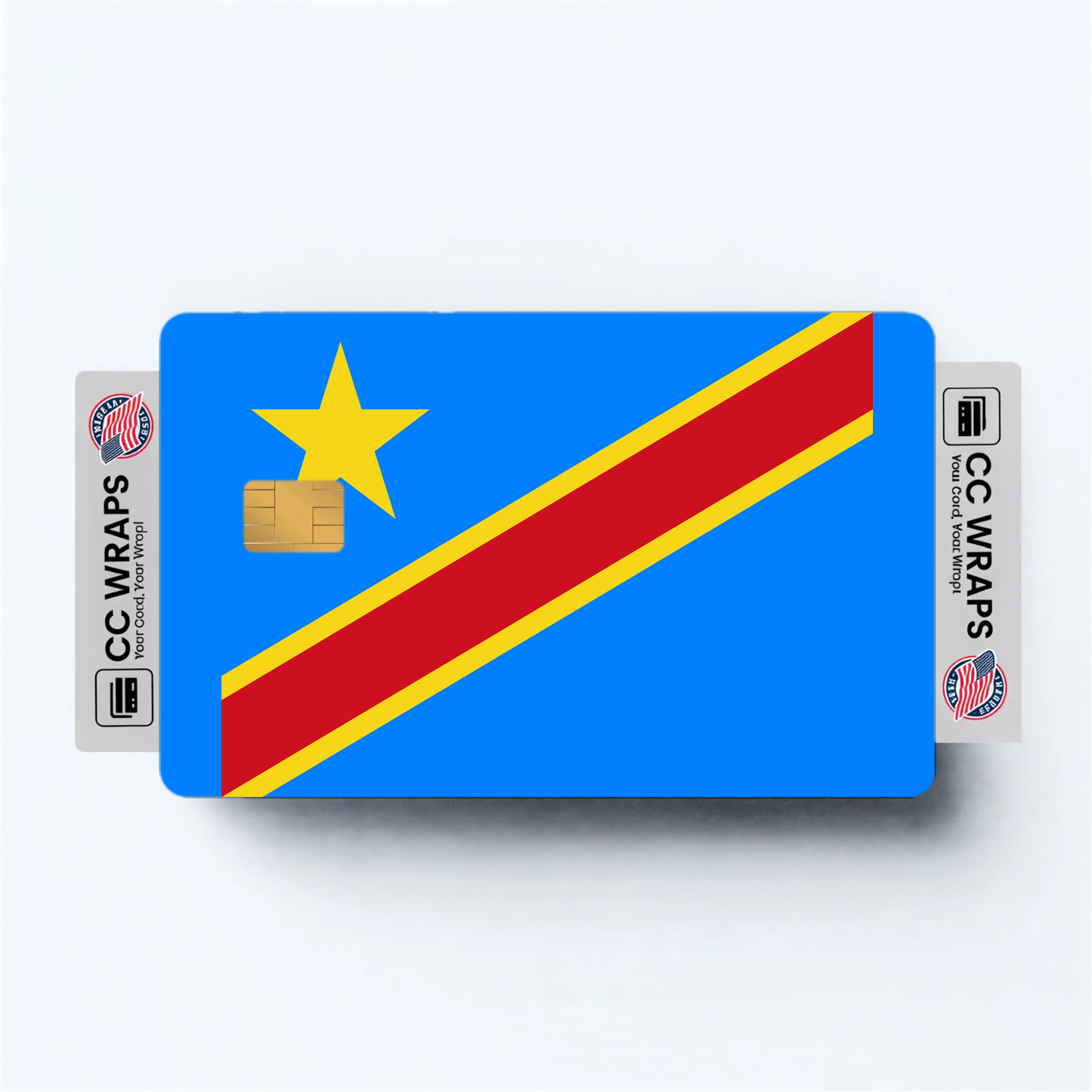 2PK Congo, The Democratic Republic of the Flag Credit Card Sticker Skin Vinyl Decal