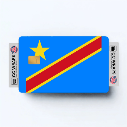 2PK Congo, The Democratic Republic of the Flag Credit Card Sticker Skin Vinyl Decal