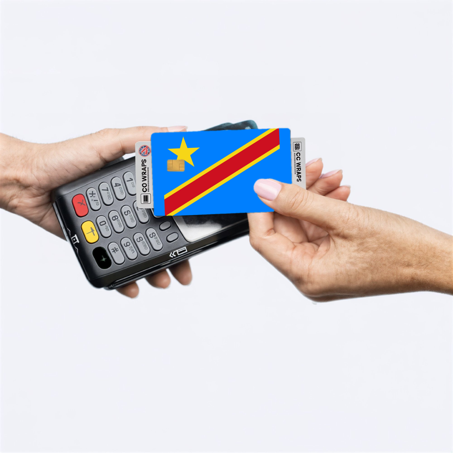 2PK Congo, The Democratic Republic of the Flag Credit Card Sticker Skin Vinyl Decal