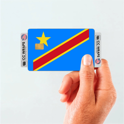 2PK Congo, The Democratic Republic of the Flag Credit Card Sticker Skin Vinyl Decal