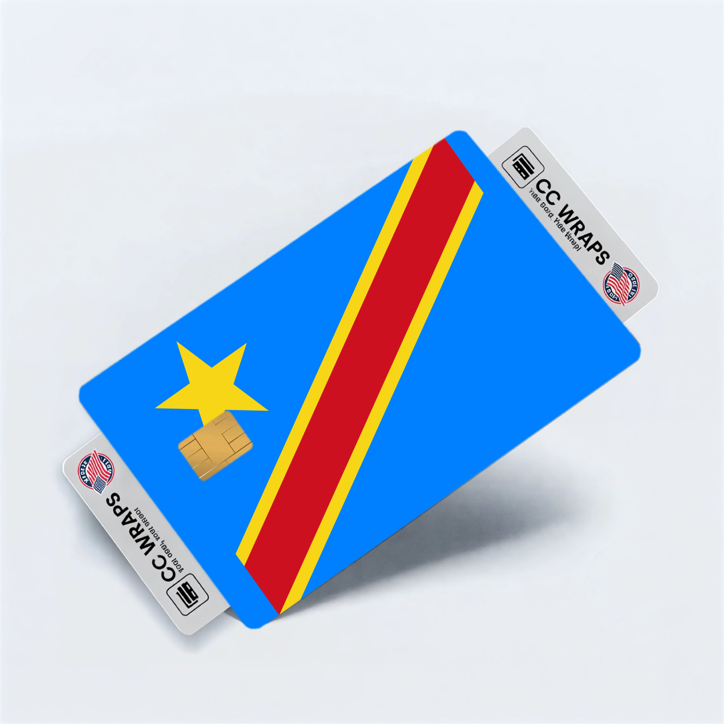 2PK Congo, The Democratic Republic of the Flag Credit Card Sticker Skin Vinyl Decal