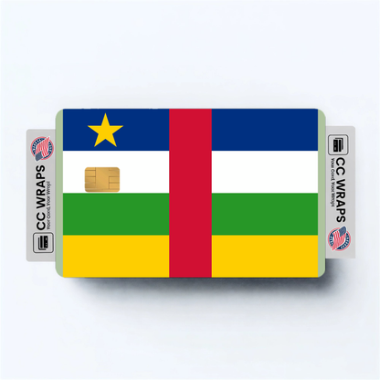 2PK Central African Republic Flag Credit Card Sticker Skin Vinyl Decal Protector