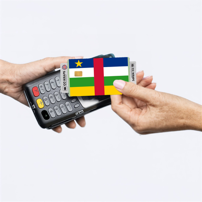 2PK Central African Republic Flag Credit Card Sticker Skin Vinyl Decal Protector
