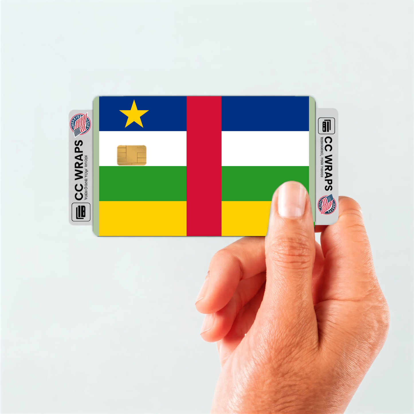 2PK Central African Republic Flag Credit Card Sticker Skin Vinyl Decal Protector