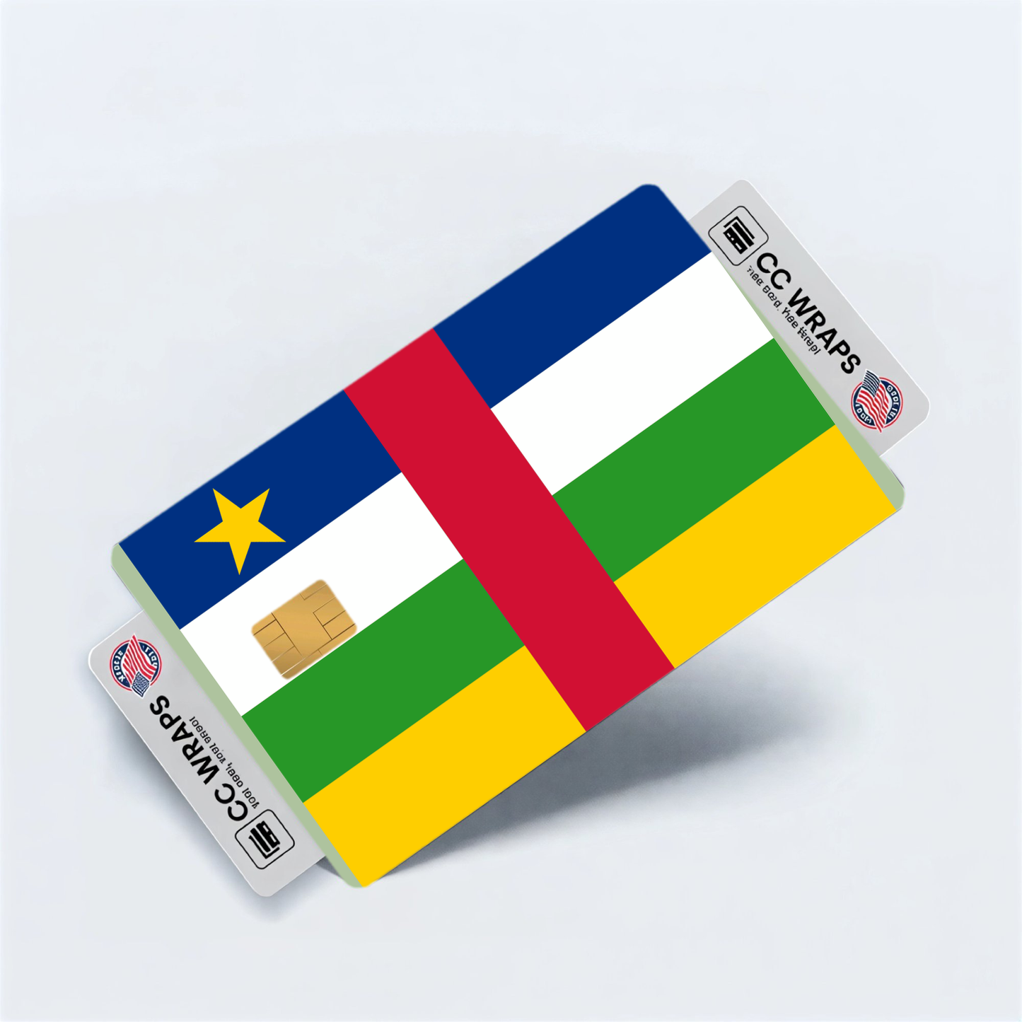 2PK Central African Republic Flag Credit Card Sticker Skin Vinyl Decal Protector