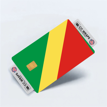 2PK Congo Flag Credit Card Sticker Skin Vinyl Decal Protector
