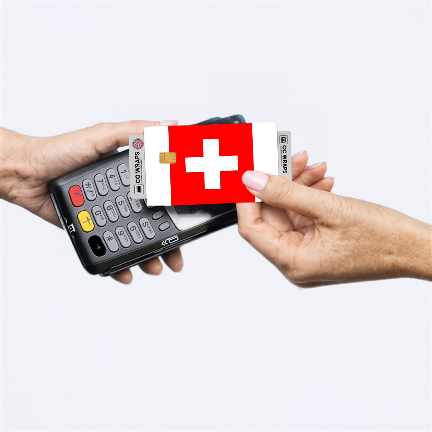 2PK Switzerland Flag Credit Card Sticker Skin Vinyl Decal Protector