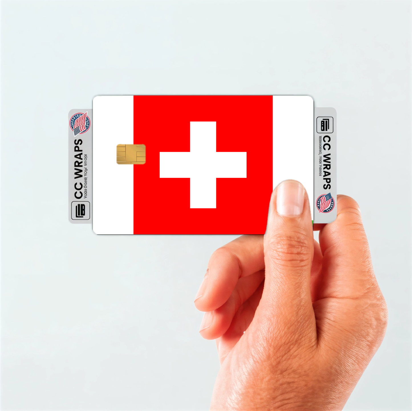 2PK Switzerland Flag Credit Card Sticker Skin Vinyl Decal Protector