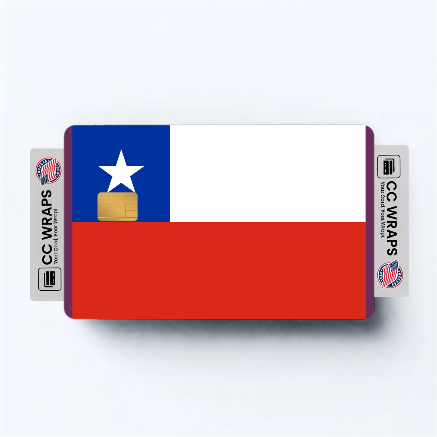2PK Chile Flag Credit Card Sticker Skin Vinyl Decal Protector