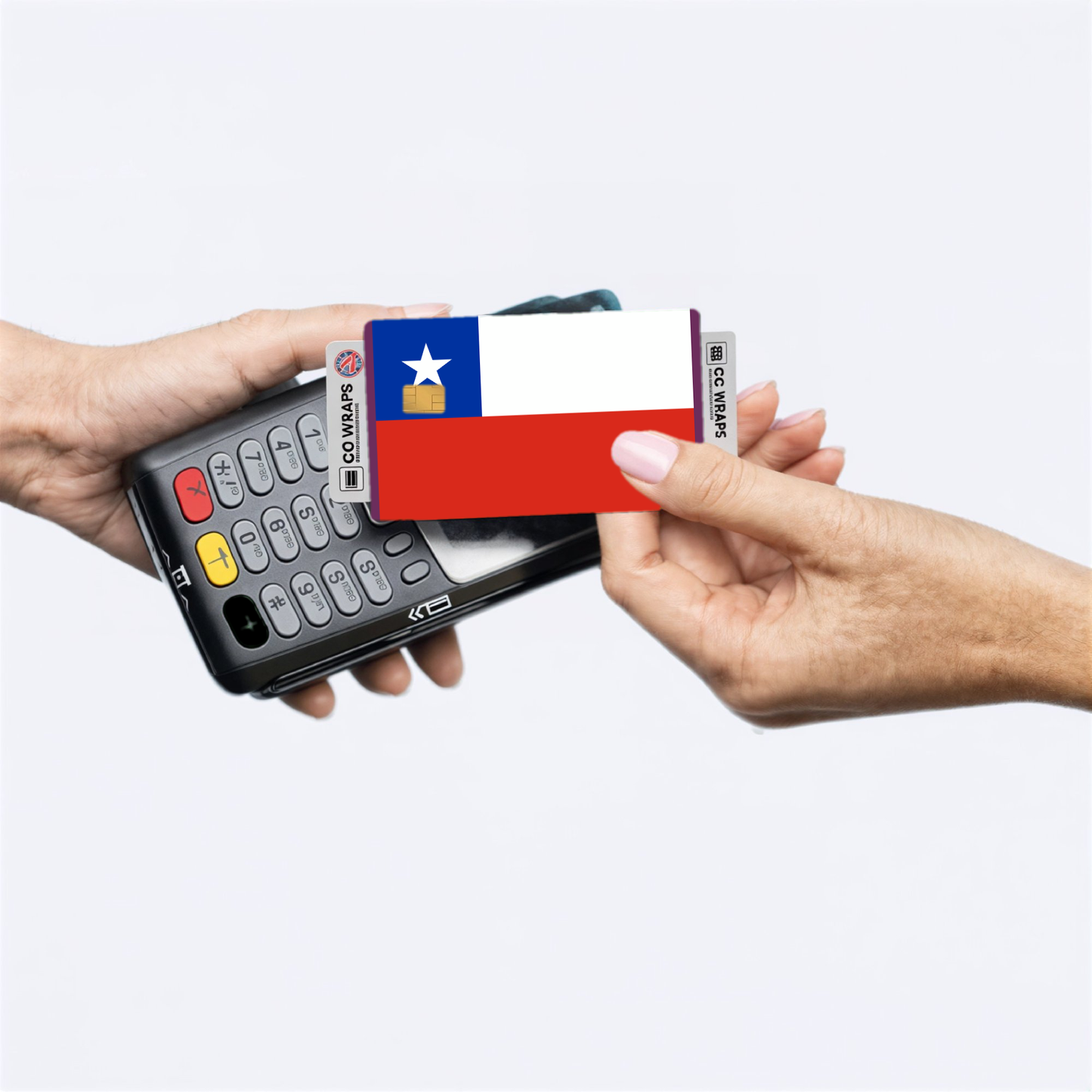 2PK Chile Flag Credit Card Sticker Skin Vinyl Decal Protector
