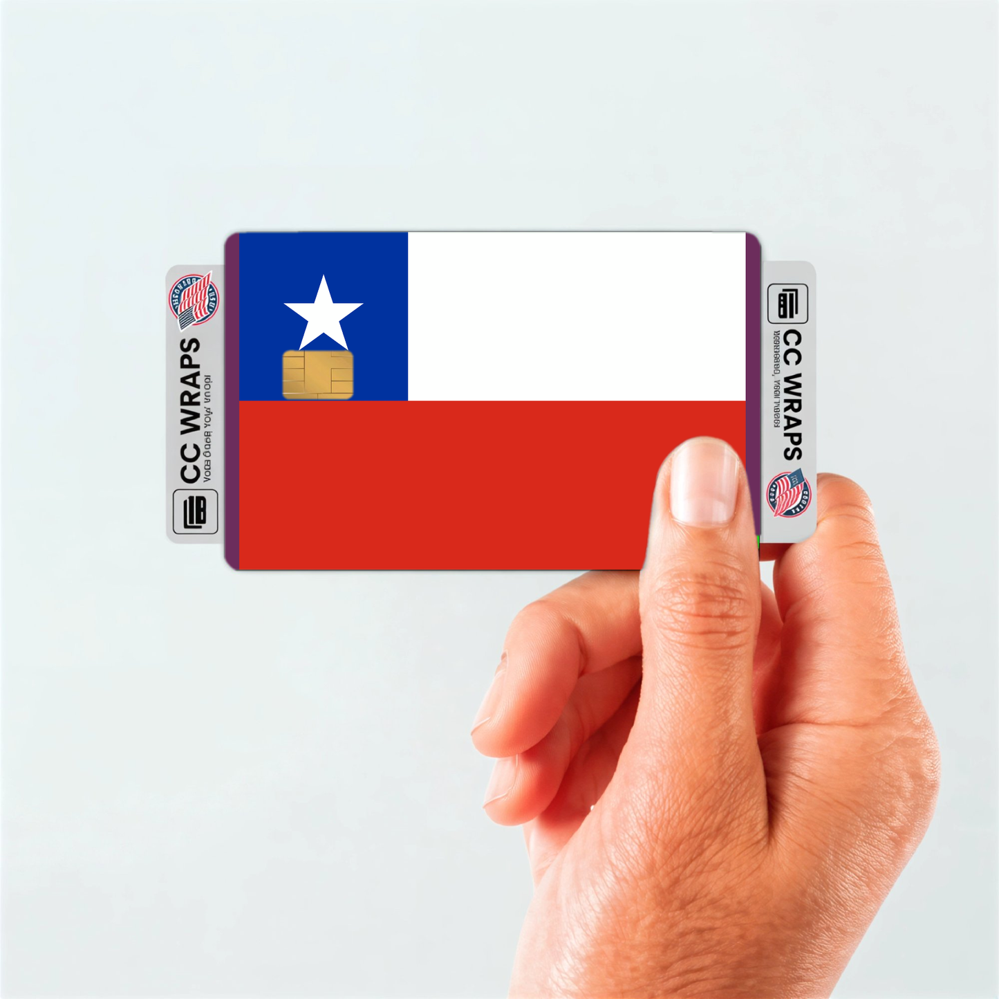 2PK Chile Flag Credit Card Sticker Skin Vinyl Decal Protector