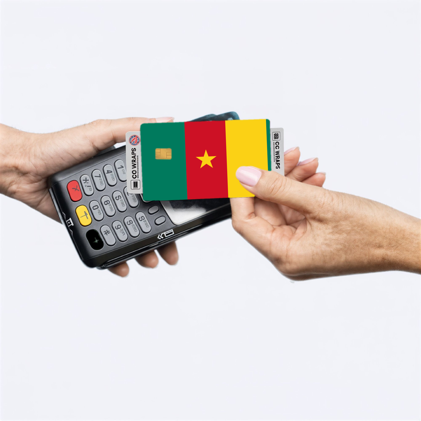 2PK Cameroon Flag Credit Card Sticker Skin Vinyl Decal Protector