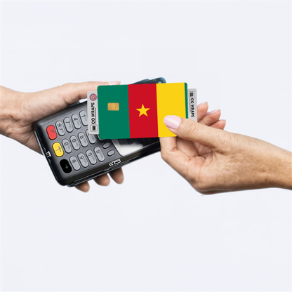 2PK Cameroon Flag Credit Card Sticker Skin Vinyl Decal Protector