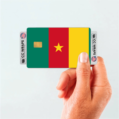 2PK Cameroon Flag Credit Card Sticker Skin Vinyl Decal Protector