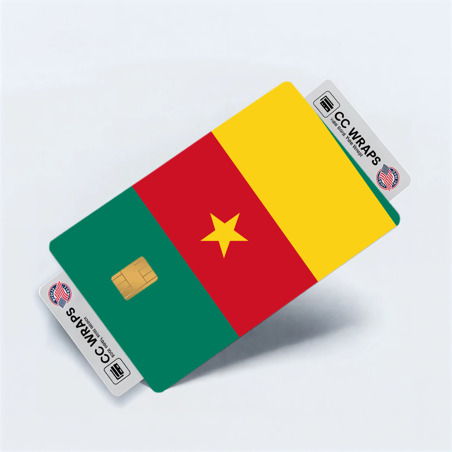 2PK Cameroon Flag Credit Card Sticker Skin Vinyl Decal Protector