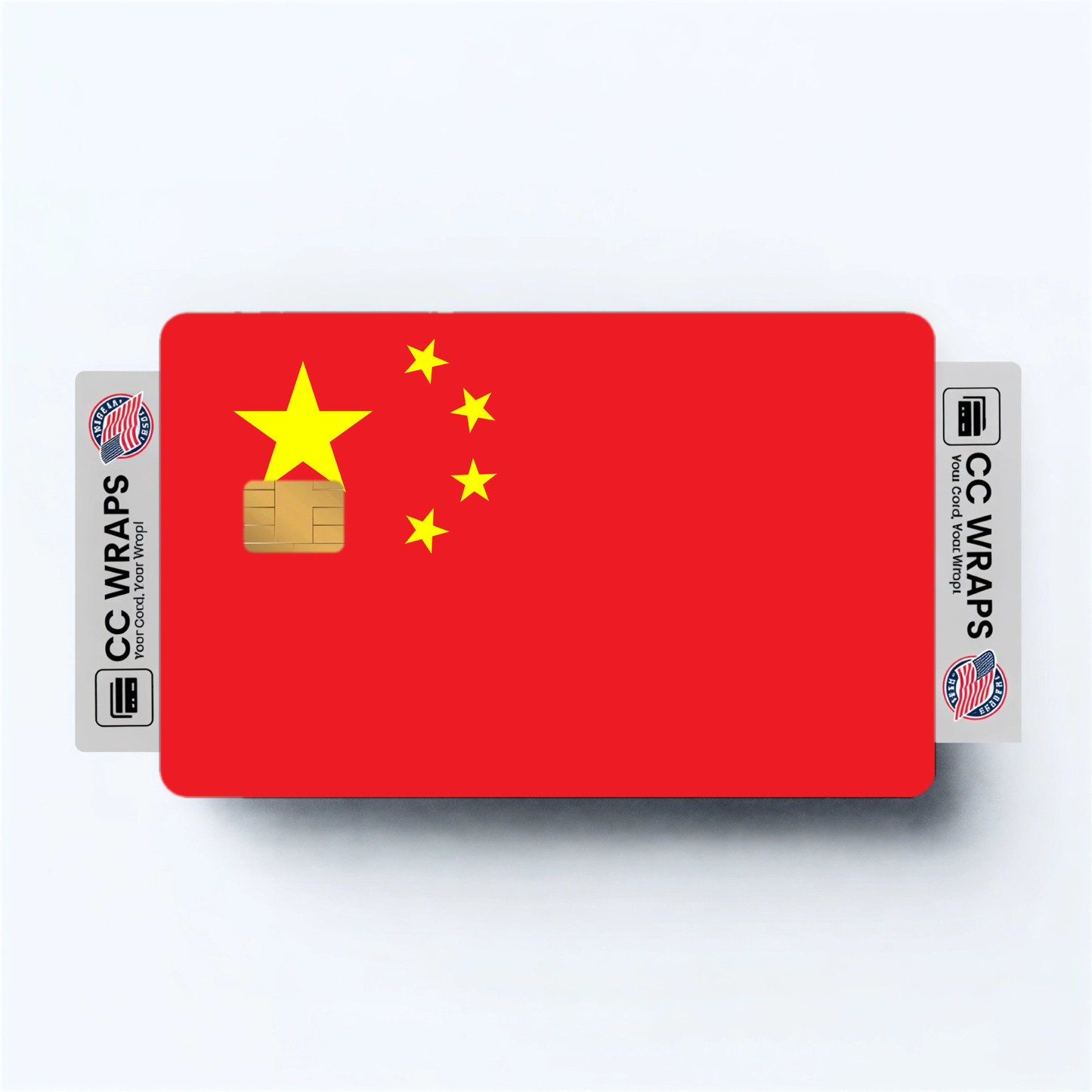 2PK China Flag Credit Card Sticker Skin Vinyl Decal Protector