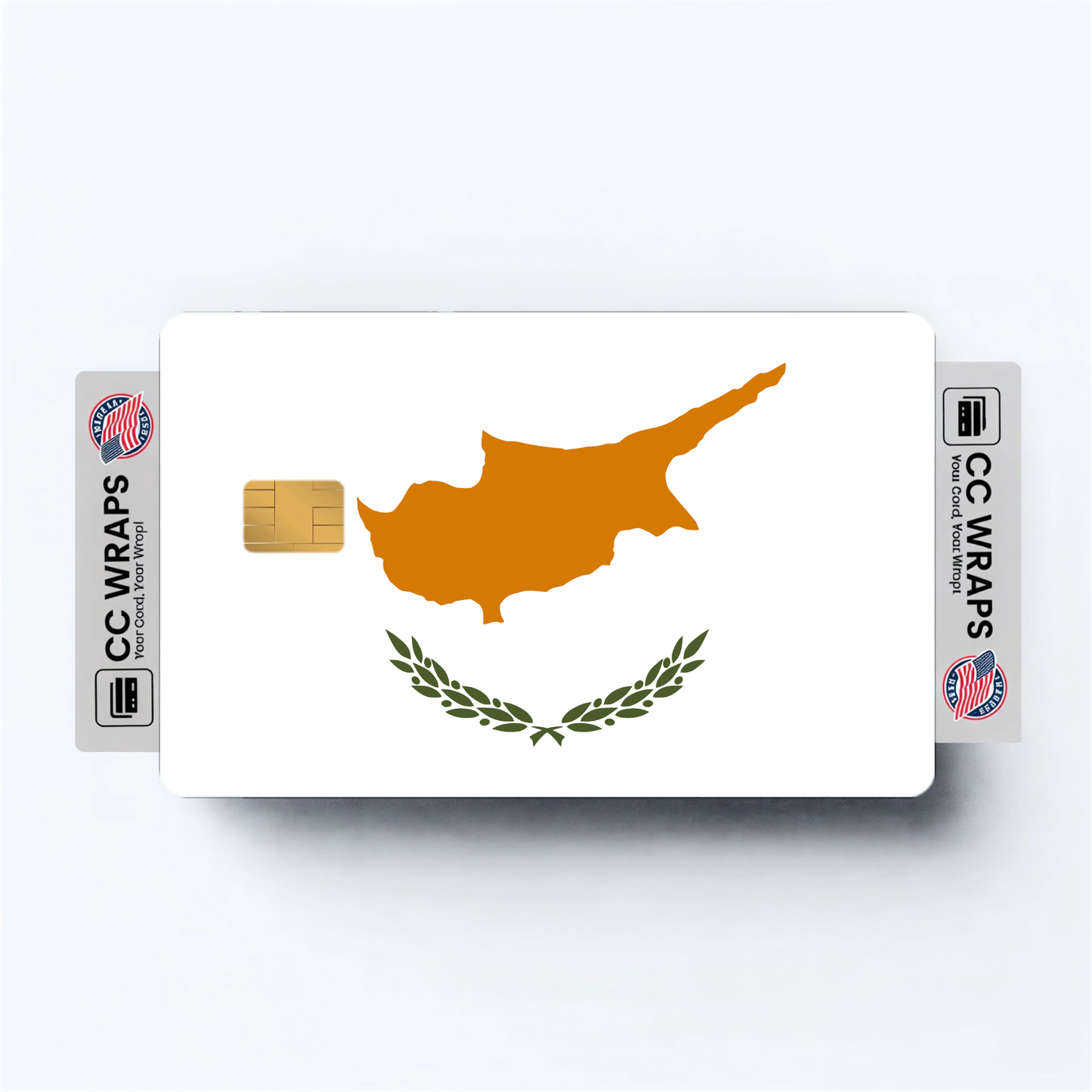 2PK Cyprus Flag Credit Card Sticker Skin Vinyl Decal Protector