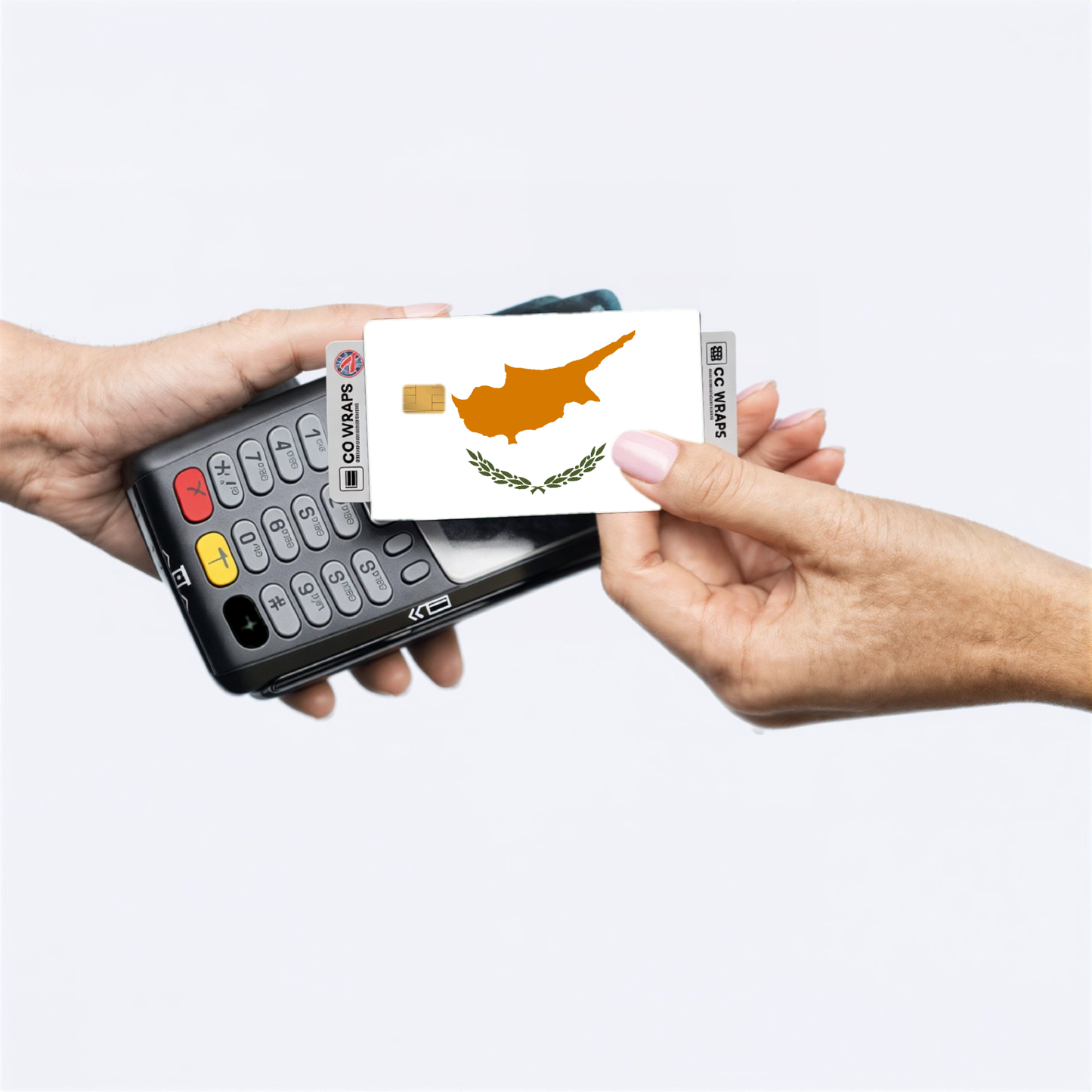 2PK Cyprus Flag Credit Card Sticker Skin Vinyl Decal Protector