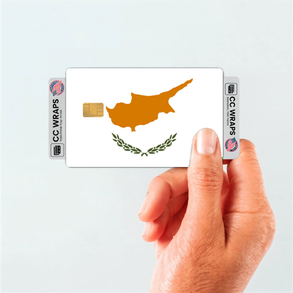 2PK Cyprus Flag Credit Card Sticker Skin Vinyl Decal Protector