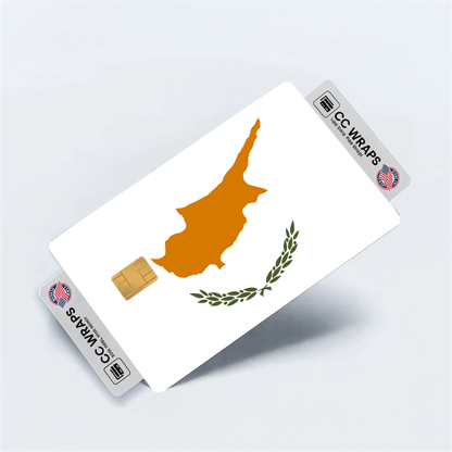 2PK Cyprus Flag Credit Card Sticker Skin Vinyl Decal Protector