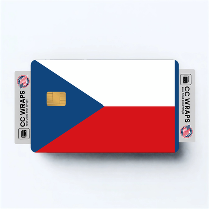 2PK Czechia Flag Credit Card Sticker Skin Vinyl Decal Protector