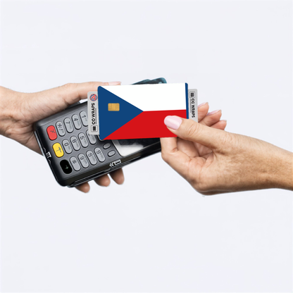 2PK Czechia Flag Credit Card Sticker Skin Vinyl Decal Protector