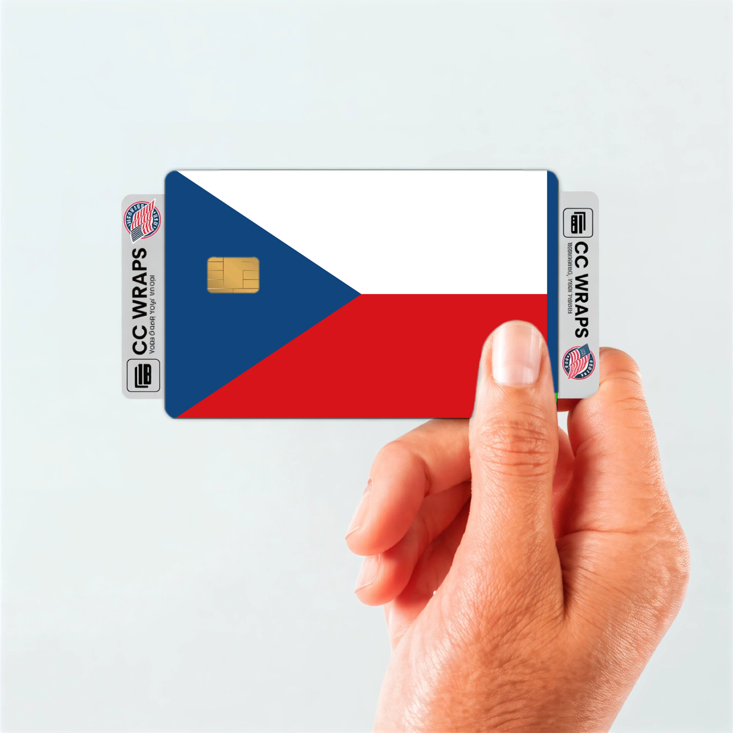 2PK Czechia Flag Credit Card Sticker Skin Vinyl Decal Protector