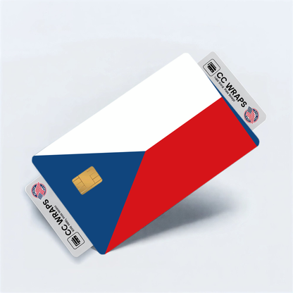 2PK Czechia Flag Credit Card Sticker Skin Vinyl Decal Protector