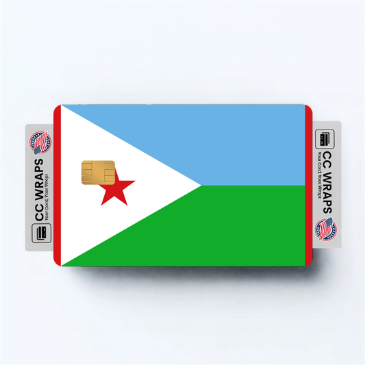 2PK Djibouti Flag Credit Card Sticker Skin Vinyl Decal Protector