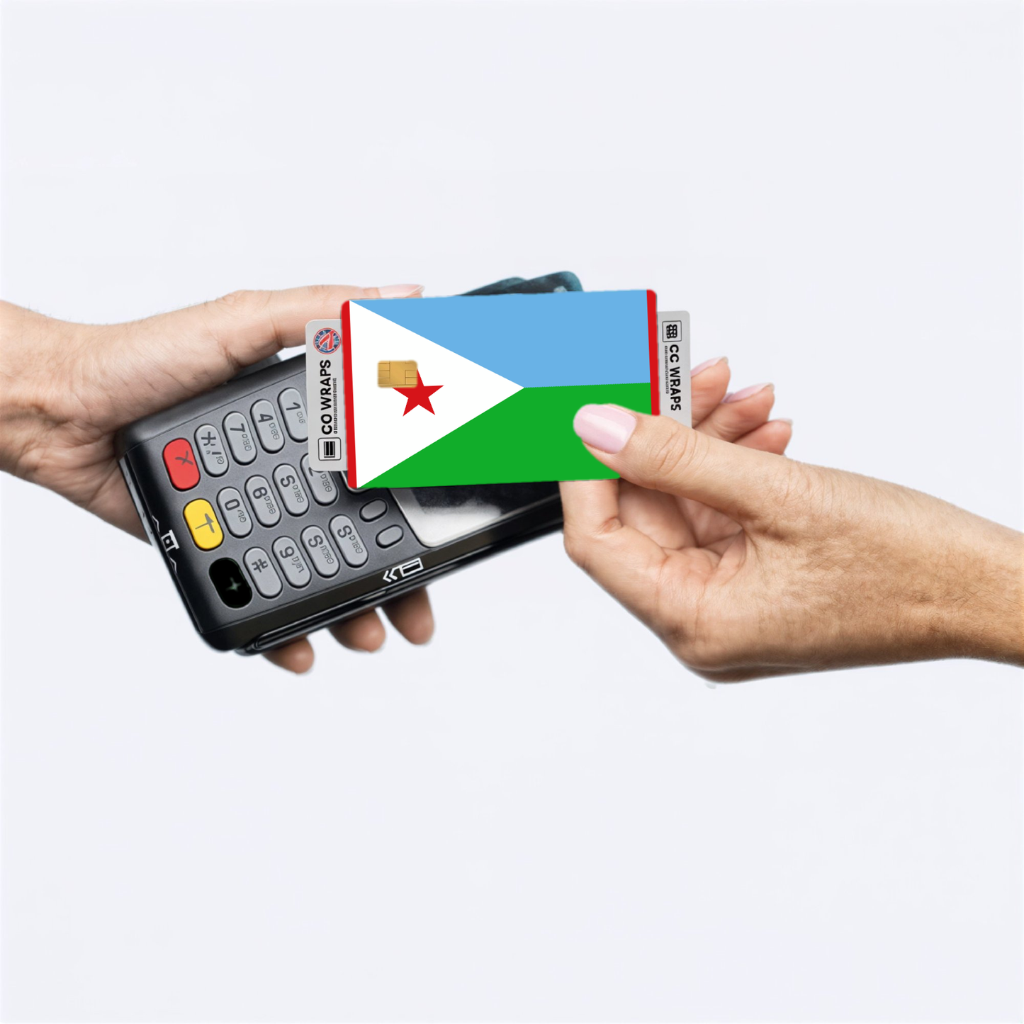 2PK Djibouti Flag Credit Card Sticker Skin Vinyl Decal Protector
