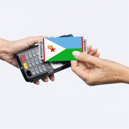 2PK Djibouti Flag Credit Card Sticker Skin Vinyl Decal Protector