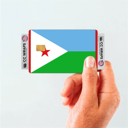 2PK Djibouti Flag Credit Card Sticker Skin Vinyl Decal Protector