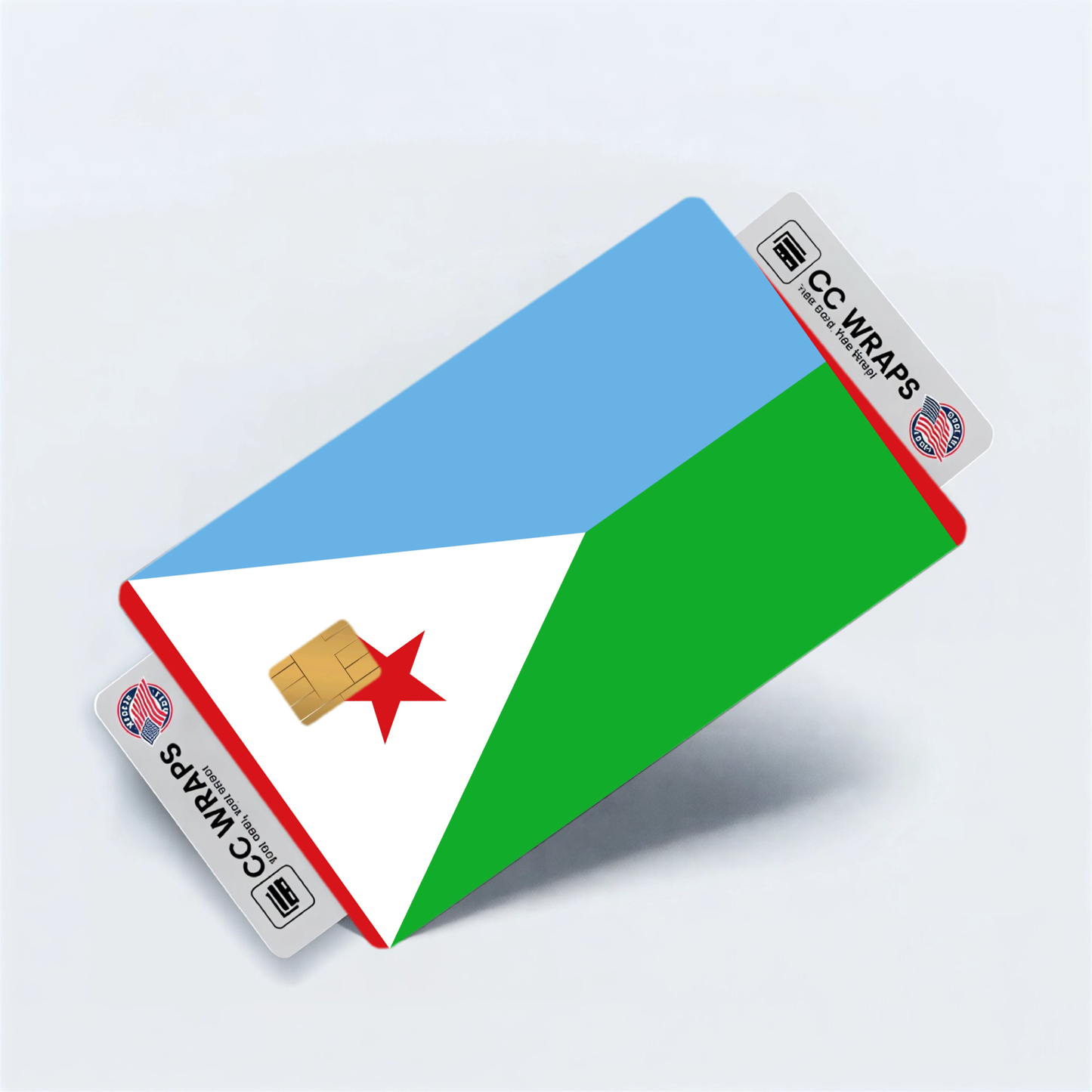 2PK Djibouti Flag Credit Card Sticker Skin Vinyl Decal Protector