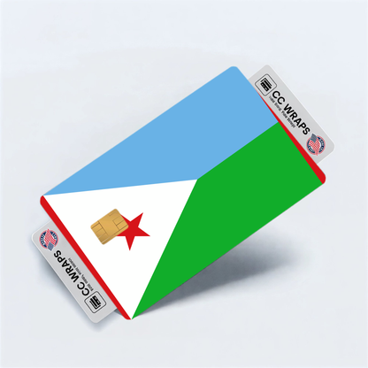 2PK Djibouti Flag Credit Card Sticker Skin Vinyl Decal Protector